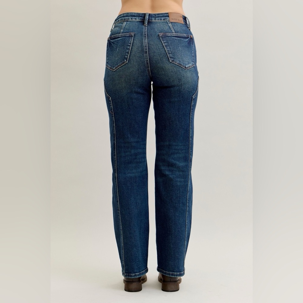 Judy Blue Full Size Seam Detail Straight Leg Jeans Plus Size - Picture 3 of 7